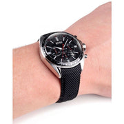 Hugo Boss Driver Chronograph Black Dial Black Leather Strap Watch for Men -1513087