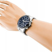 Hugo Boss Rafale Chronograph Blue Dial Silver Steel Strap Watch for Men - 1513510
