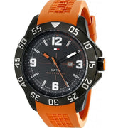 Tommy Hilfiger Cole Black Dial Orange Rubber Strap Watch for Men - 1790985