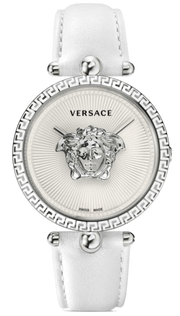 Versace Palazzo Empire White Dial White Leather Strap Watch for Women - VCO010017