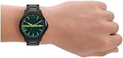 Armani Exchange Hampton Black Dial Black Steel Strap Watch For Men - AX2407