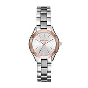 Michael Kors Mini Slim Runway Silver Dial Silver Steel Strap Watch for Women - MK3514