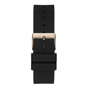 Guess Venus Diamonds Black Dial Black Rubber Strap Watch for Women - GW0118L2