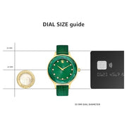 Swarovski Octea Nova Crystals Green Dial Green Leather Strap Watch for Women - 5650005