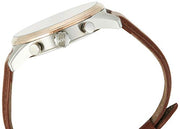 Hugo Boss Skymaster Chronograph White Dial Brown Leather Strap Watch for Men - 1513786