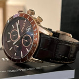 Hugo Boss Rafale Chronograph Brown Dial Brown Leather Strap Watch For Men - 1513392