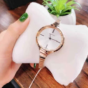Calvin Klein Lively White Dial Rose Gold Steel Strap Watch for Women - K4U23626