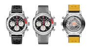 Breitling Top Time B01 Deus Black Dial Black Leather Strap Watch for Men - AB01765A1B1X1