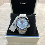 Seiko 5 Sports Automatic GMT SKX Sports Style Asia Exclusive Limited Edition Ice Blue Dial Silver Steel Strap Watch For Men - SSK029K1