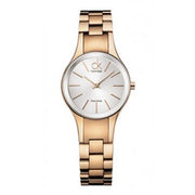 Calvin Klein Simplicity White Dial Rose Gold Steel Strap Watch for Women - K4323520