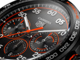 Tag Heuer Carrera Chronograph Porsche Orange Racing 44mm Black Dial Black Nylon Strap Watch for Men - CBN2A1M.FC6526