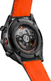 Tag Heuer Carrera Chronograph Porsche Orange Racing 44mm Black Dial Black Nylon Strap Watch for Men - CBN2A1M.FC6526