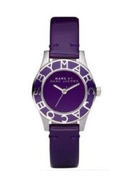 Marc Jacobs Blade Purple Dial Purple Leather Strap Watch for Women - MBM1158