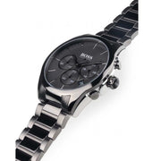 Hugo Boss Classic Chronograph Grey Dial Grey Steel Strap Watch for Men - 1513364