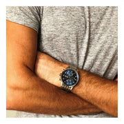 Hugo Boss Navigator Chronograph Blue Dial Silver Steel Strap Watch for Men - 1513498