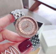 Michael Kors Darci Rose Gold Dial Silver Steel Strap Watch for Women - MK3446
