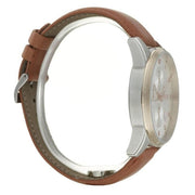 Hugo Boss Skymaster Chronograph White Dial Brown Leather Strap Watch for Men - 1513786