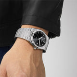 Tissot PRX Quartz Black Dial Silver Steel Strap Watch For Men - T137.410.11.051.00