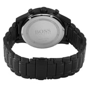 Hugo Boss Aeroliner Chronograph Black Dial Black Steel Strap Watch for Men - 1513275