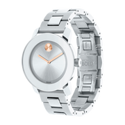 Movado Bold Silver Dial Silver Steel Strap Watch For Women - 3600084
