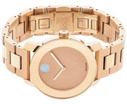 Movado Bold Rose Gold Dial Rose Gold Steel Strap Watch For Women - 3600335