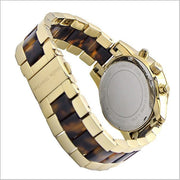 Michael Kors Ritz Chronograph Gold Dial Two Tone Steel Strap Watch for Women - MK6322