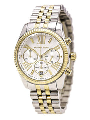 Michael Kors Lexington Chronograph Silver Dial Two Tone Steel Strap Watch for Women - MK5955