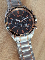 Hugo Boss Driver Sport Chronograph Grey Dial Two Tone Steel Strap Watch for Men - 1513094