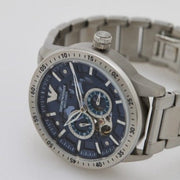 Emporio Armani Meccanico Automatic Blue Dial Silver Steel Strap Watch For Men - AR60052