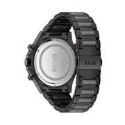Hugo Boss Globetrotter Chronograph Black Dial Black Steel Strap Watch for Men - 1513825