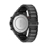 Hugo Boss Globetrotter Chronograph Black Dial Black Steel Strap Watch for Men - 1513825