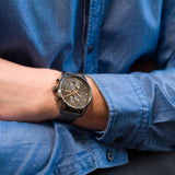 Hugo Boss Skymaster Chronograph Grey Dial Grey Mesh Bracelet Watch for Men - 1513837