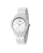 Emporio Armani Ceramic White Dial White Ceramic Bracelet Watch For Women - AR1477