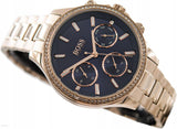 Hugo Boss Hera Chronograph Blue Dial Gold Steel Strap Watch for Women - 1502566