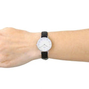 Daniel Wellington Classic Petite Reading White Dial Black Leather Strap Watch For Women - DW00100241