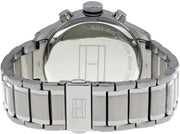 Tommy Hilfiger Trent Chronograph Blue Dial Silver Steel Strap Watch for Men - 1791053