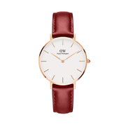 Daniel Wellington Classic Suffolk White Dial Brown Leather Strap Watch For Women - DW00100120