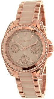 Michael Kors Blair Rose Gold Dial Two Tone Steel Strap Watch for Women - MK6175