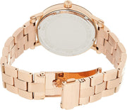 Michael Kors Noire Black Dial Rose Gold Steel Strap Watch for Women - MK3585