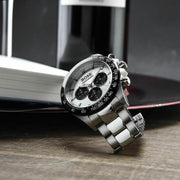 Hugo Boss Ikon Chronograph Silver Dial Silver Steel Strap Watch for Men - 1512964