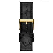 Guess Gadget Gold Dial Black Leather Strap Watch for Men - GW0570G1