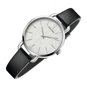 Calvin Klein Even Silver Black Leather Strap Watch for Women - K7B231C6
