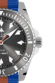 Gucci Dive Automatic Grey Dial Two Tone Rubber Strap Watch for Men - YA136352