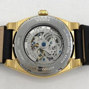 Fossil Everett Automatic Skeleton Black Dial Black Leather Strap Watch for Men - ME3208