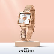 Coach Cass White Dial Rose Gold Mesh Bracelet Watch for Women - 14503698