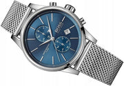 Hugo Boss Jet Chronograph Blue Dial Silver Mesh Bracelet Watch for Men - 1513441