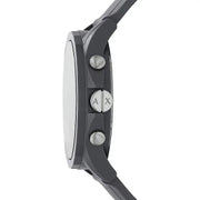 Armani Exchange Outerbanks Chronograph Grey Dial Grey Silicone Strap Watch For Men - AX7123