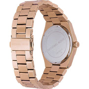 Michael Kors Channing Black Dial Rose Gold Steel Strap Watch For Women - MK5937