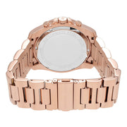 Michael Kors Brecken Chronograph Analog Black Dial Rose Gold Steel Strap Watch For Women - MK8563