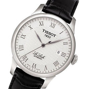 Tissot T Classic Le Locle Automatic Silver Dial Black Leather Strap Watch For Men - T41.1.423.33